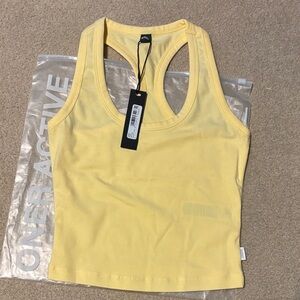 Oner Active Cotton Fitted Mid Vest in Sherbert Yellow